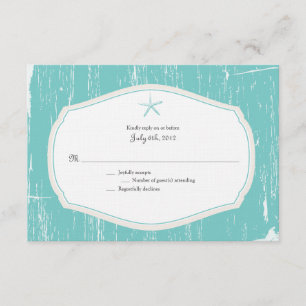 Starfish Rustic Beach Wedding UAWG RSVP Karte