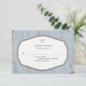 Starfish Rustic Beach Wedding UAWG RSVP Karte (Stehend Vorderseite)
