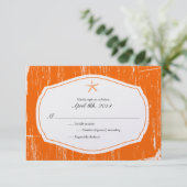 Starfish Rustic Beach Wedding UAWG RSVP Karte (Stehend Vorderseite)