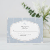 Starfish Rustic Beach Wedding UAWG RSVP Karte (Stehend Vorderseite)