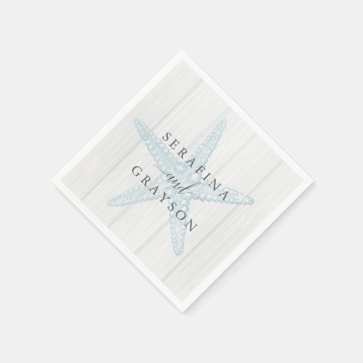 Starfish Rustic Beach Wedge Serviette (Ecke)