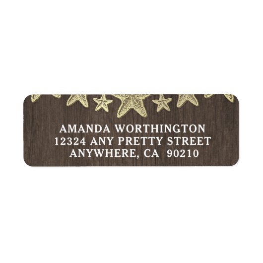 Starfish Rustic Beach Wood Wedelmarken (Vorne)