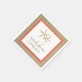 Starfish Rustic Burlap Beach Wedkin Napkin Serviette (Ecke)