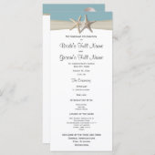 Starfish Rustic Wedding Program Programm (Vorne/Hinten)