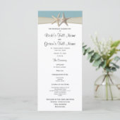 Starfish Rustic Wedding Program Programm (Stehend Vorderseite)