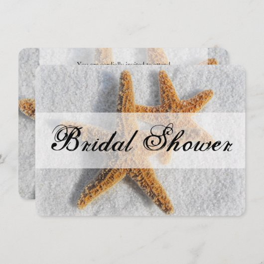 Starfish Sand Beach Theme Brautparty Einladung (Vorne/Hinten)