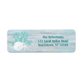 Starfish Sand Dollar Aqua Glitzer Holz (Vorne)