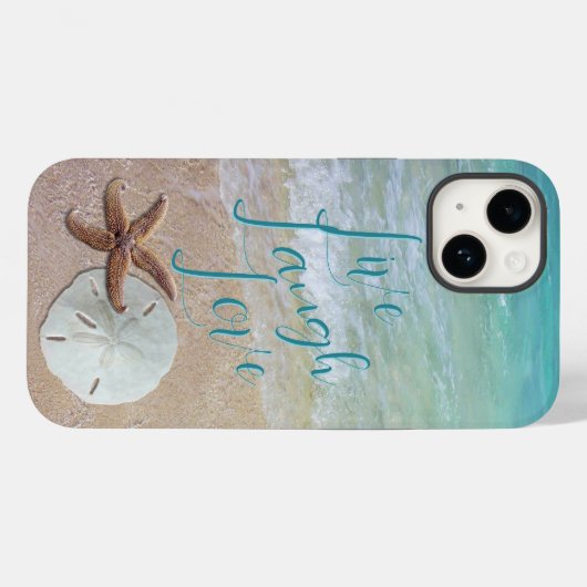 Starfish Sand Dollar Beach Scene iPhone Case (Rückseite (Horizontal))