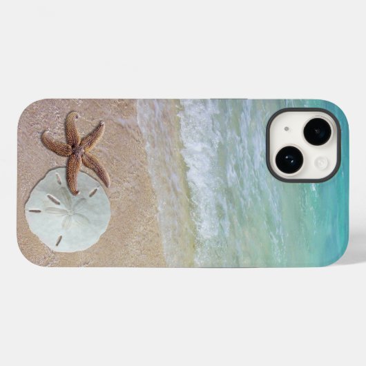 Starfish Sand Dollar Beach Scene iPhone Case (Rückseite (Horizontal))