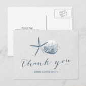Starfish & Sand Dollar Beach Wedding Vielen Dank Postkarte (Vorne/Hinten)