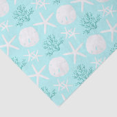 Starfish Sand Dollar Christmas Beach Aqua Blue Seidenpapier (Ausschnitt)