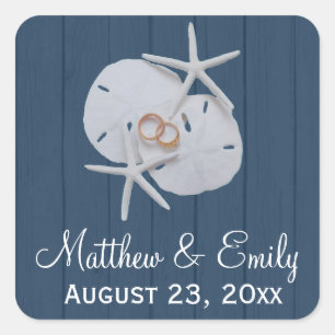 Starfish Sand Dollar Gastgeschenk Hochzeit Sticker