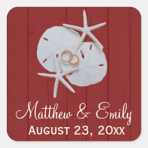 Starfish Sand Dollar Gastgeschenk Hochzeit Sticker