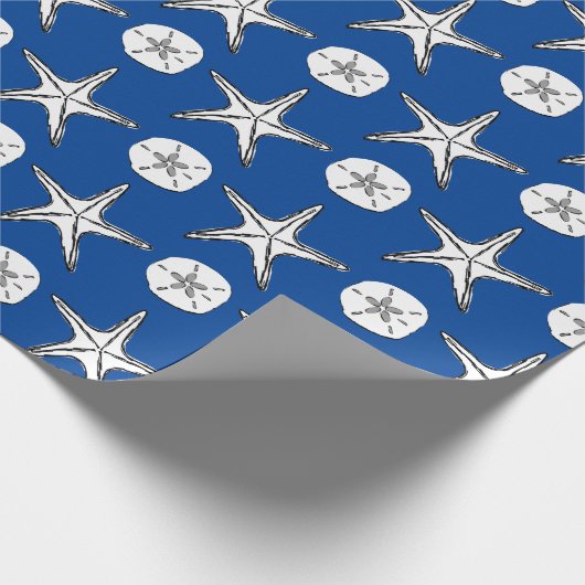 Starfish Sand Dollar Muster Geschenkpapier (Ecke)