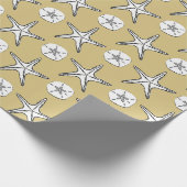 Starfish Sand Dollar Muster Geschenkpapier (Ecke)