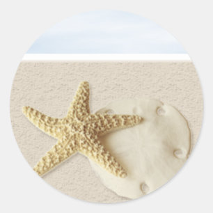 Starfish & Sand Dollar Runder Aufkleber