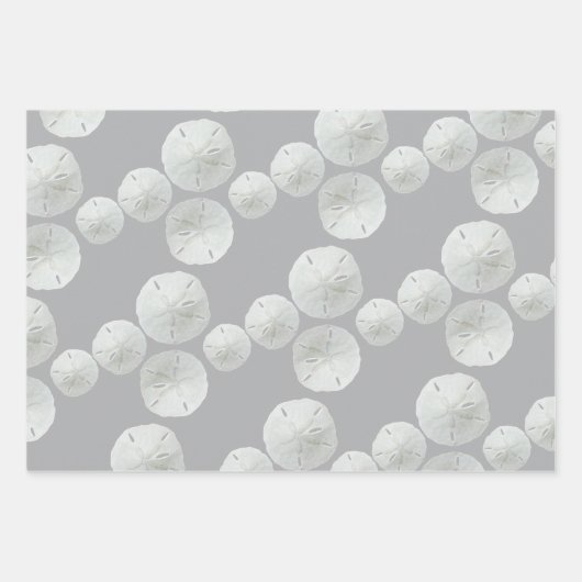 Starfish Sand Dollars Neutral Black Gray Geschenkpapier Set (Vorderseite 3)