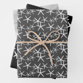 Starfish Sand Dollars Neutral Black Gray Geschenkpapier Set (Beispiel)