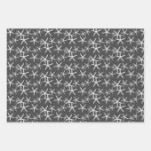 Starfish Sand Dollars Neutral Black Gray Geschenkpapier Set (Vorderseite)