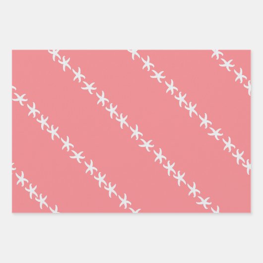 Starfish Sand Dollars Pink Girly Seashells Geschenkpapier Set (Vorderseite 2)
