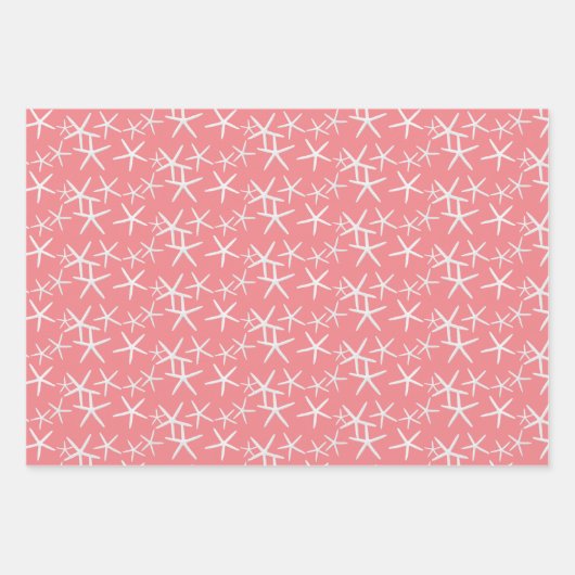 Starfish Sand Dollars Pink Girly Seashells Geschenkpapier Set (Vorderseite)