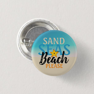 Starfish Sand Seas Beach Button