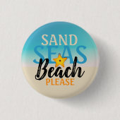 Starfish Sand Seas Beach Button (Vorderseite)