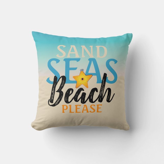 Starfish Sand Seas Beach Kissen (Vorderseite)