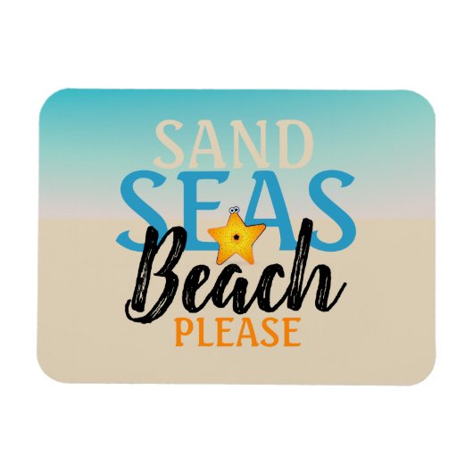 Starfish Sand Seas Beach Magnet (Horizontal)