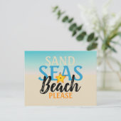 Starfish Sand Seas Beach Postkarte (Stehend Vorderseite)