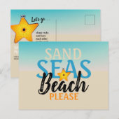 Starfish Sand Seas Beach Postkarte (Vorne/Hinten)