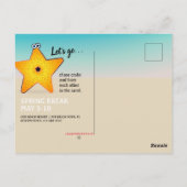 Starfish Sand Seas Beach Postkarte (Rückseite)