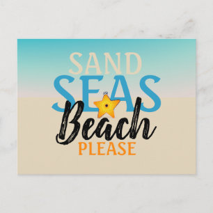 Starfish Sand Seas Beach Postkarte