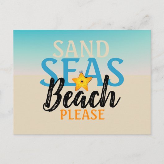 Starfish Sand Seas Beach Postkarte (Vorderseite)