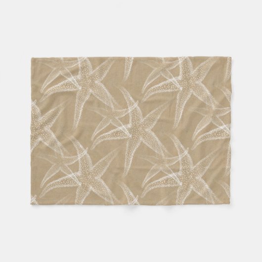 Starfish-Sand-Strand-Fleece-Decke Fleecedecke (Vorderseite (Horizontal))