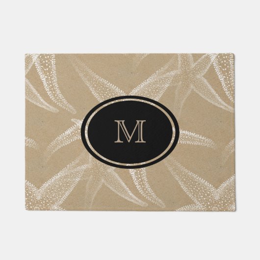 Starfish-Sand-Strand-Monogramm-Fußmatte Fußmatte (Vorderseite)