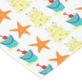 Starfish Sandcastle Sand Pail Summer Beach Print Tischdecke (Schrägansicht)