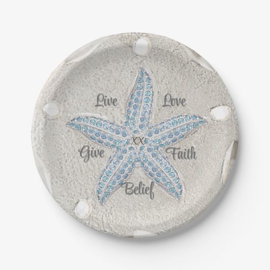 Starfish Sandollar Party Plate Pappteller (Vorderseite)