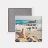 Starfish Sandy Beach Sand zwischen Zehen Magnet (Vorderseite/Rückseite)