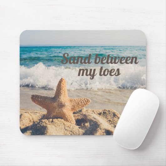Starfish Sandy Beach Sand zwischen Zehen Mousepad (Mit Mouse)