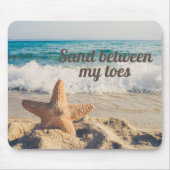Starfish Sandy Beach Sand zwischen Zehen Mousepad (Vorne)