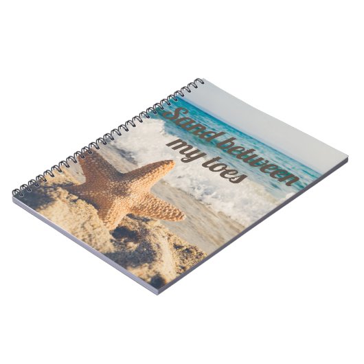 Starfish Sandy Beach Sand zwischen Zehen Notizblock (Linke Seite)