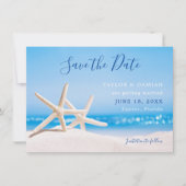 Starfish Save the Date am Strand Sand (Vorderseite)