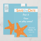 Starfish Save the Date Ankündigungspostkarte (Vorne/Hinten)