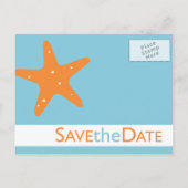 Starfish Save the Date Ankündigungspostkarte (Rückseite)