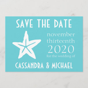 Starfish Save the Date (Aquamarin)