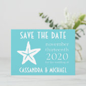 Starfish Save the Date (Aquamarin) (Stehend Vorderseite)