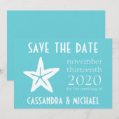 Starfish Save the Date (Aquamarin) (Vorne/Hinten)