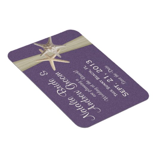Starfish Save the Date Lila Magnet (Rechte Seite)