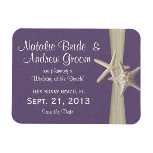 Starfish Save the Date Lila Magnet
